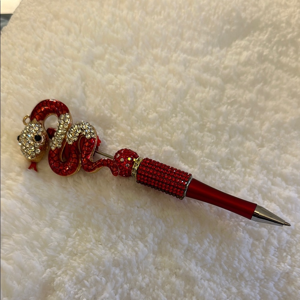 Elegant Red and Gold Snake Pen